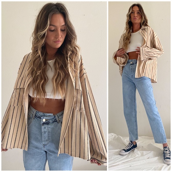 Striped Mini Cord Button Up - Picture 3 of 3